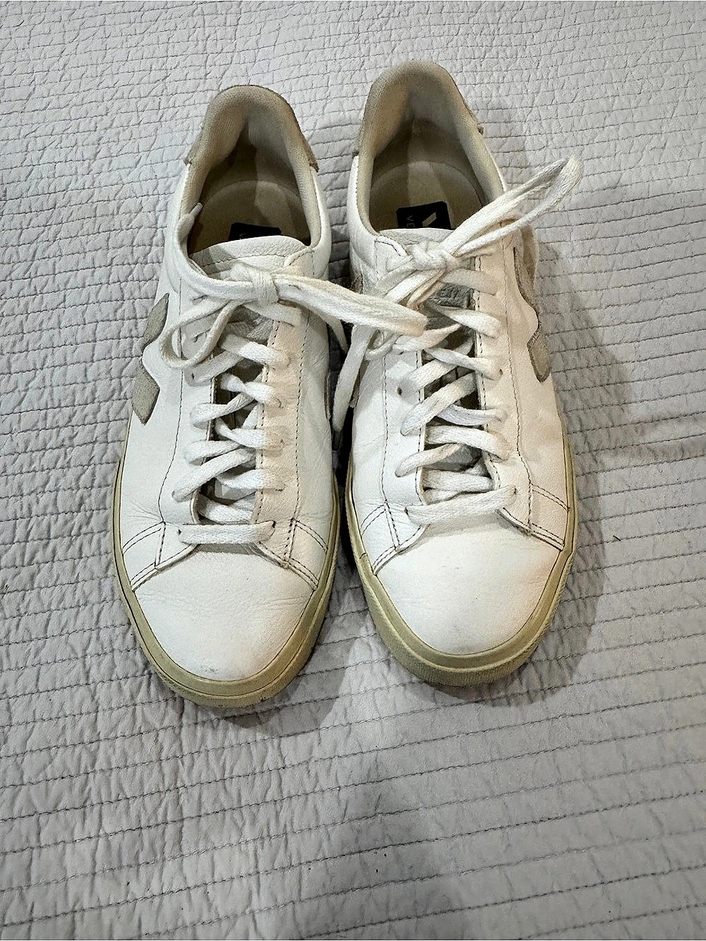 Veja Campo Leather White Pierre Suede Sneakers White & Beige US 9